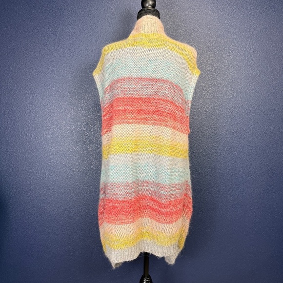 Anthropologie Moth Mohair Blend Rainbow Sleeveless Cardigan, Size XS/S - Picture 4 of 8